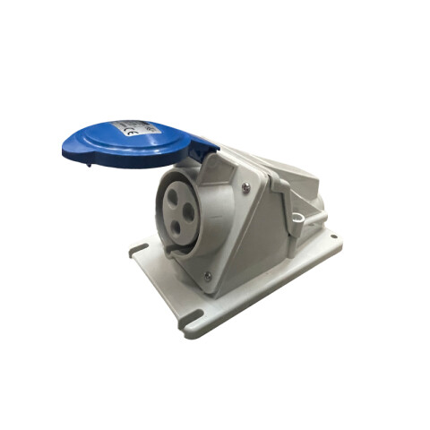 Tomacorriente exterior industrial 2P+T 32A 6HS 220V azul IP44 GG2488