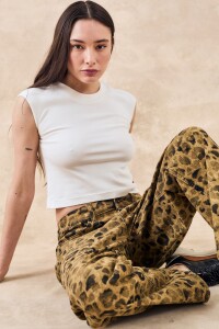 Jean Recto Animal Print Multi