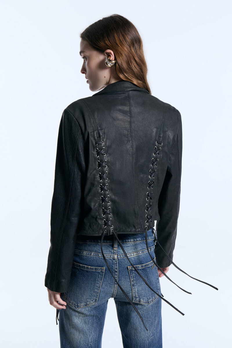 CAMPERA CUERO NYON Negro