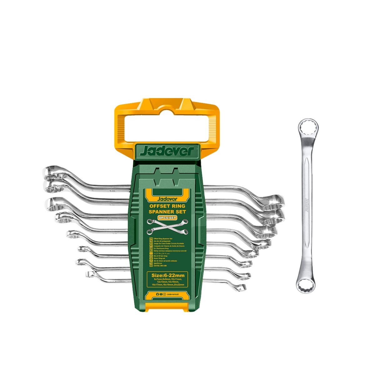 SET DE 8 LLAVES ACODADAS 6-22MM JADEVER Set De 8 Llaves Acodadas 6-22mm Jadever