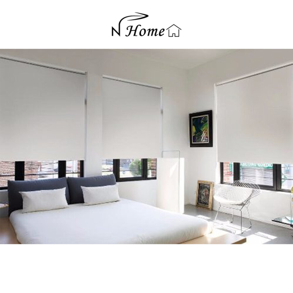 Cortina Blackout sistema roller 1.00x2.00m Blanco