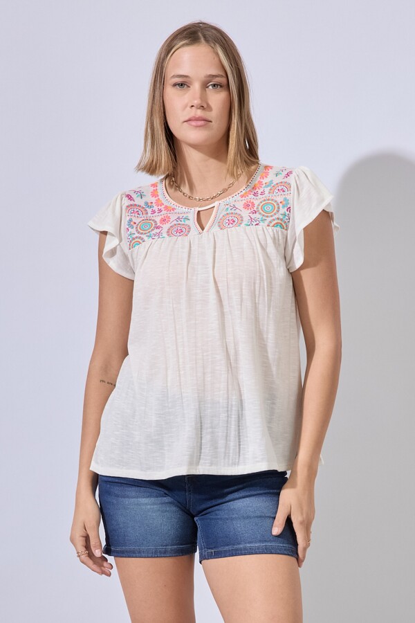 Remera Bordada CRUDO/MULTI