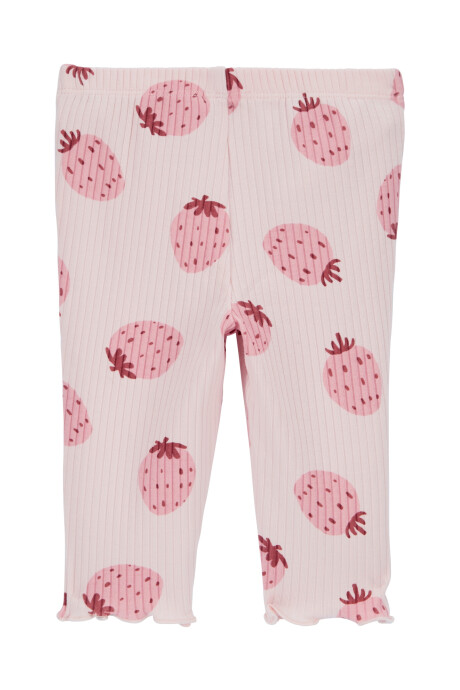 Pantalón de algodón acanalado, diseño frutillas Sin color