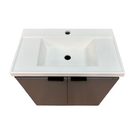 Mueble de baño suspendido Aster gris 60cm con bacha de resina Mueble De Baño Suspendido Aster Gris 60cm Con Bacha De Resina