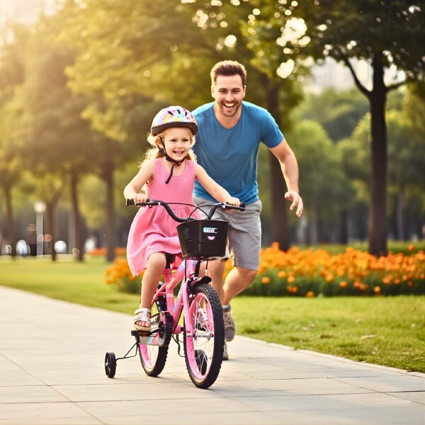 Bicicleta Infantil Sport Rod 16 Canasto Guardabarros Rosa 2