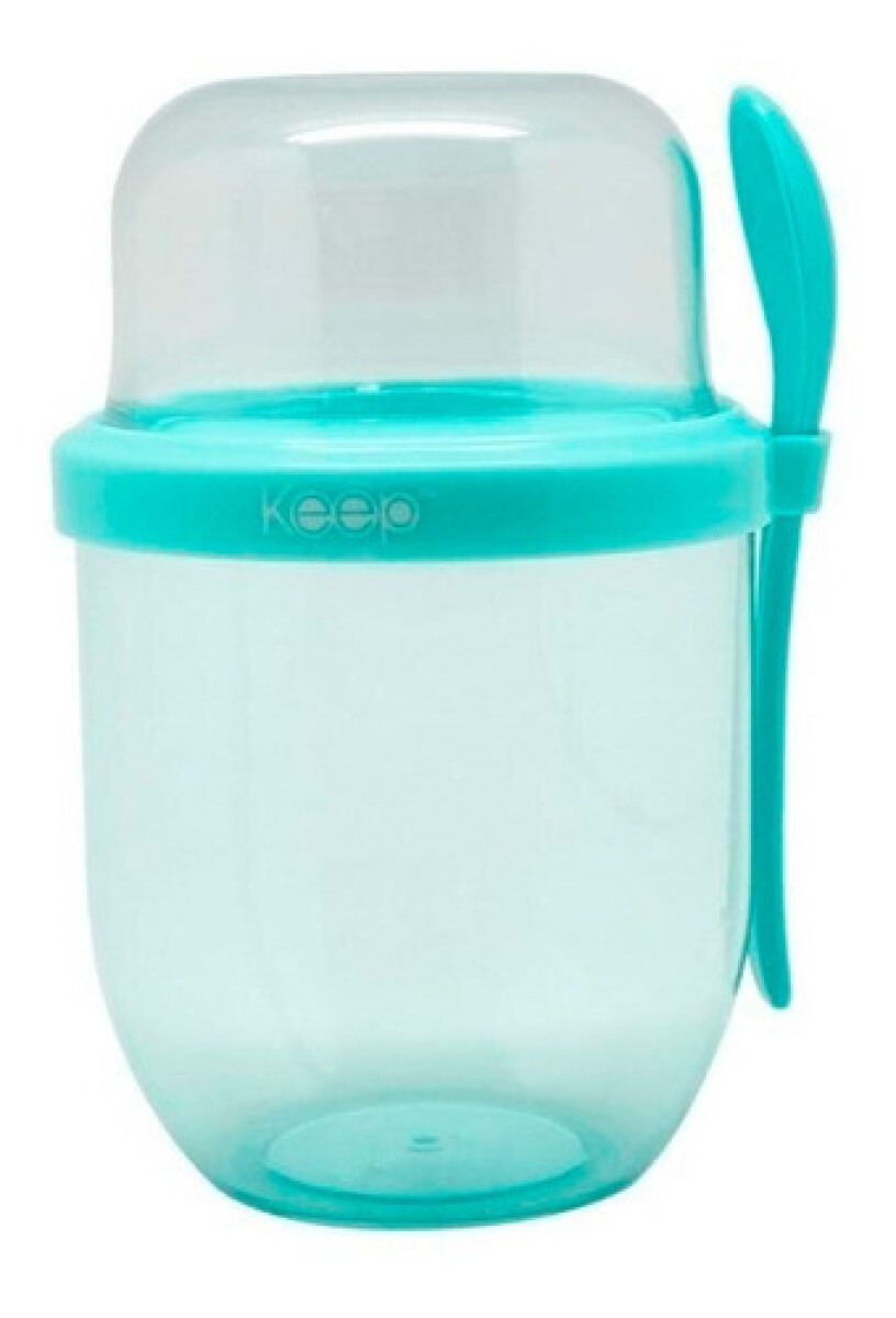 Keep Vaso 500ml + Cuchara Para Cereales Frutas Snacks - Verde 