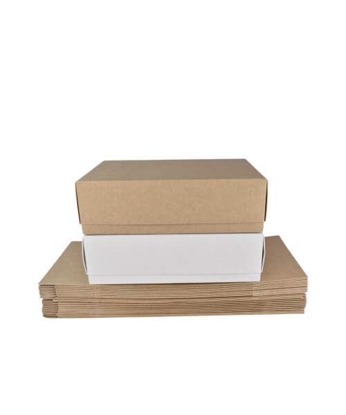 Pack x 20 unid - caja 08 20x30x9 cm eco REVERSIBLE BLANCO – MADERA