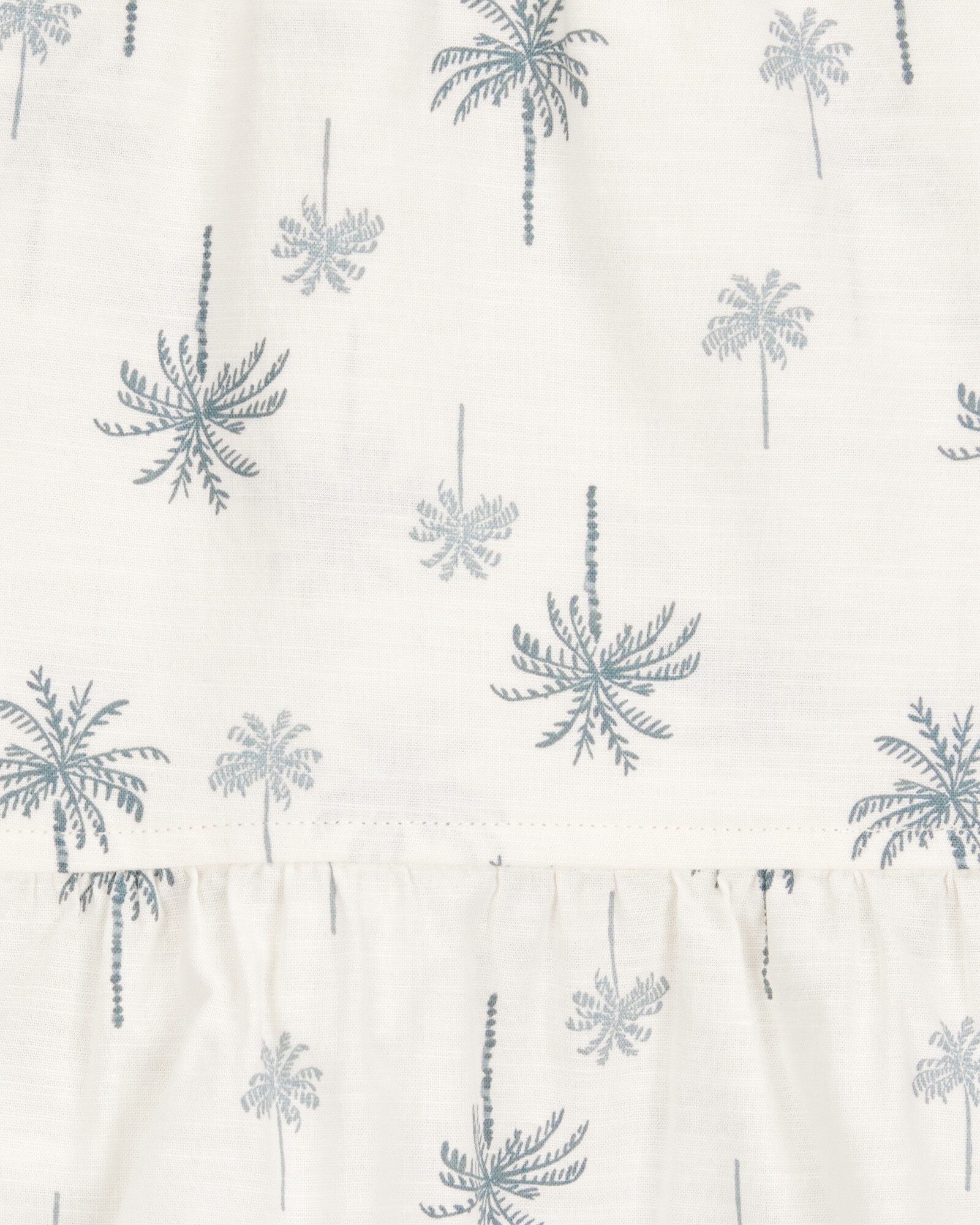 Set dos piezas de algodón, short y blusa sin mangas, diseño palmas Set dos piezas de algodón, short y blusa sin mangas, diseño palmas