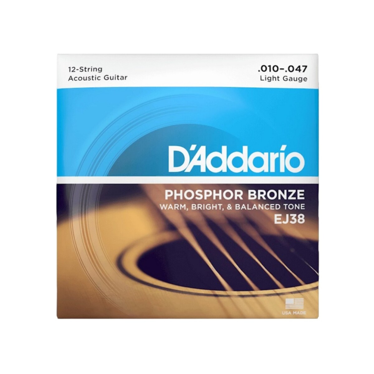 Encordado Folk Daddario Ej38 Phosphor Bronze 010 12str. 