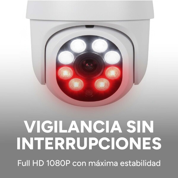 Cámara Seguridad WiFi 1080P Exterior Ip66 Inalambrica Noche Color Blanco