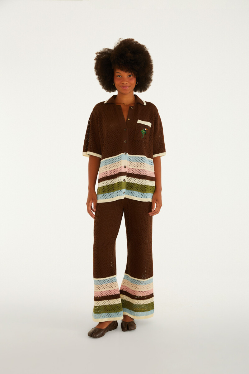 CAMISA TEJIDA Marron