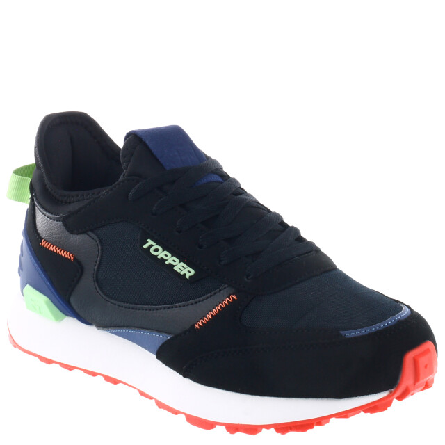 Championes de Hombre Topper Oldi Running Negro - Azul - Verde