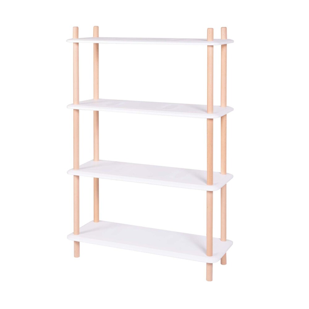 BIBLIOTECA SOFT MDF-Y-MADERA BLANCO 4 ESTANTES