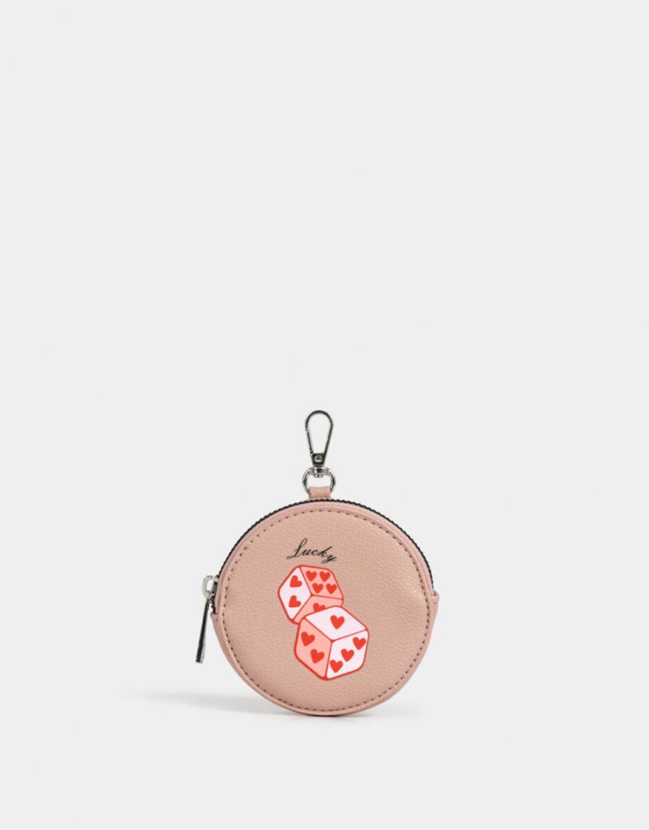 Monedero Cuerina Estampado - Rosa Viejo 