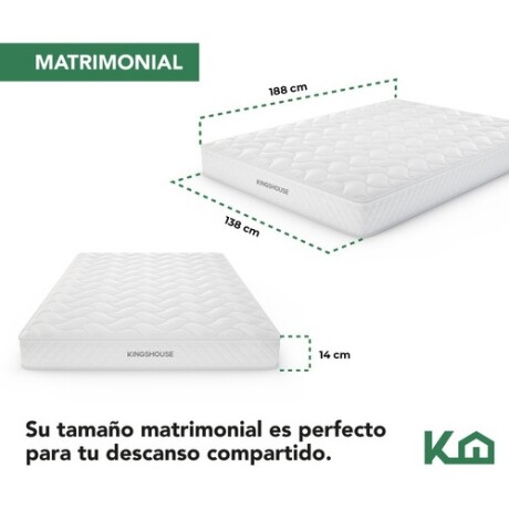 Colchón matrimonial 2 plazas en caja espuma de alta densidad antideslizante de poliéster firmeza justa Colchón matrimonial 2 plazas en caja espuma de alta densidad antideslizante de poliéster firmeza justa