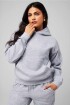 Polera Cozy Fleece Hoodie Mujer Classic Grey Heather