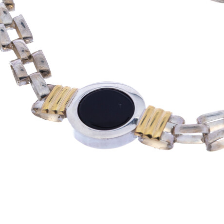Pulsera de plata 925 con double y Onix Pulsera de plata 925 con double y Onix