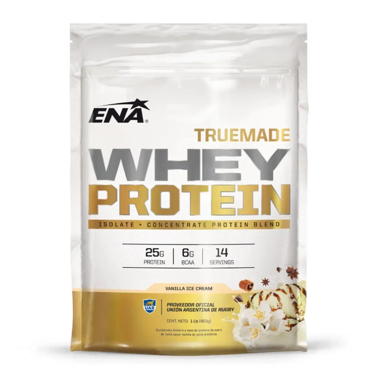 Suplemento en polvo ENA Whey True Made 1LB 