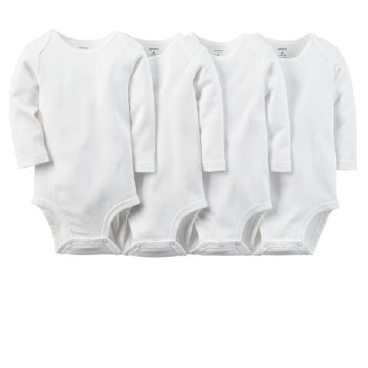 Pack cuatro bodies de algodón, manga larga, blancos 