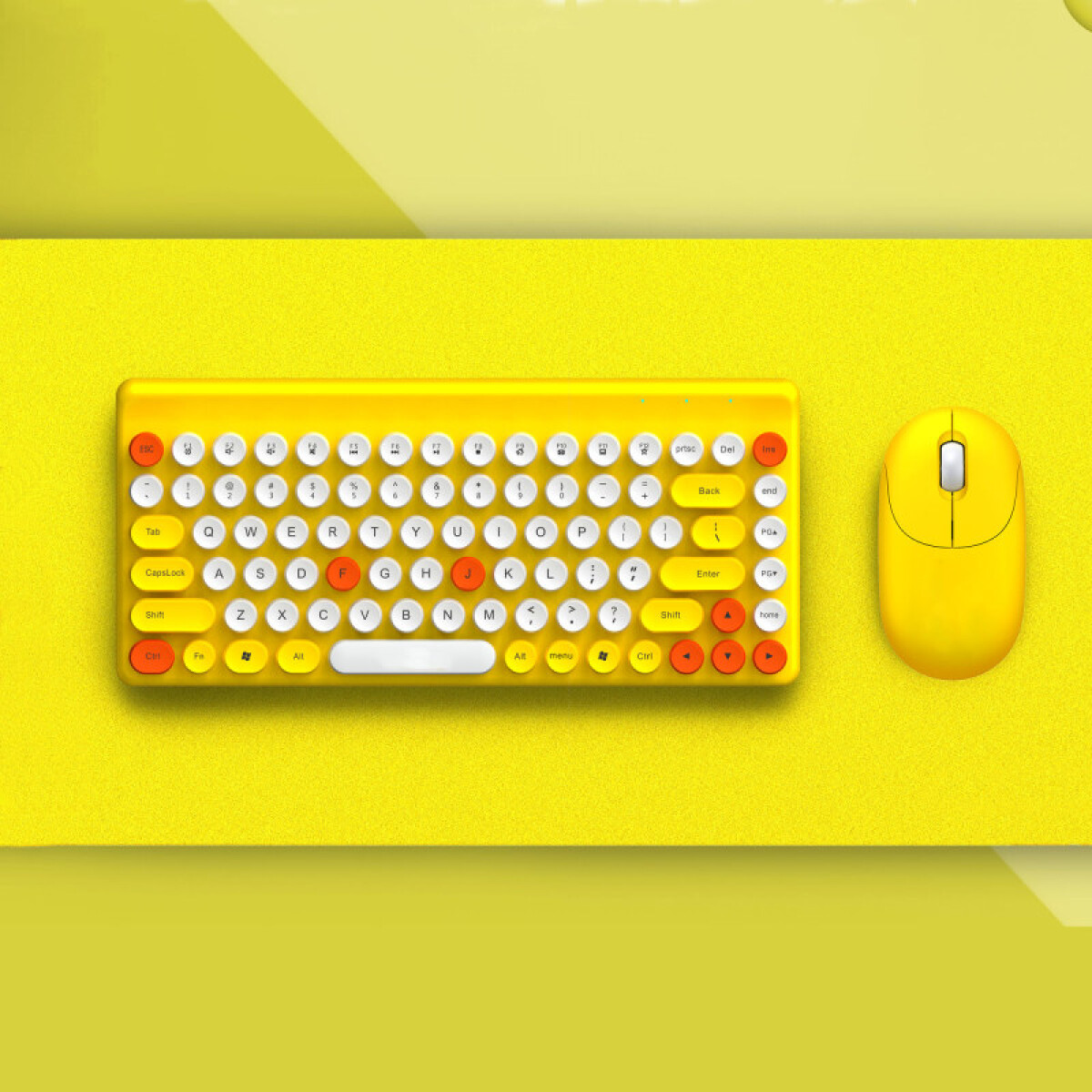 Teclado Y Mouse Inalámbricos 2.4 G - Amarillo Qw02 