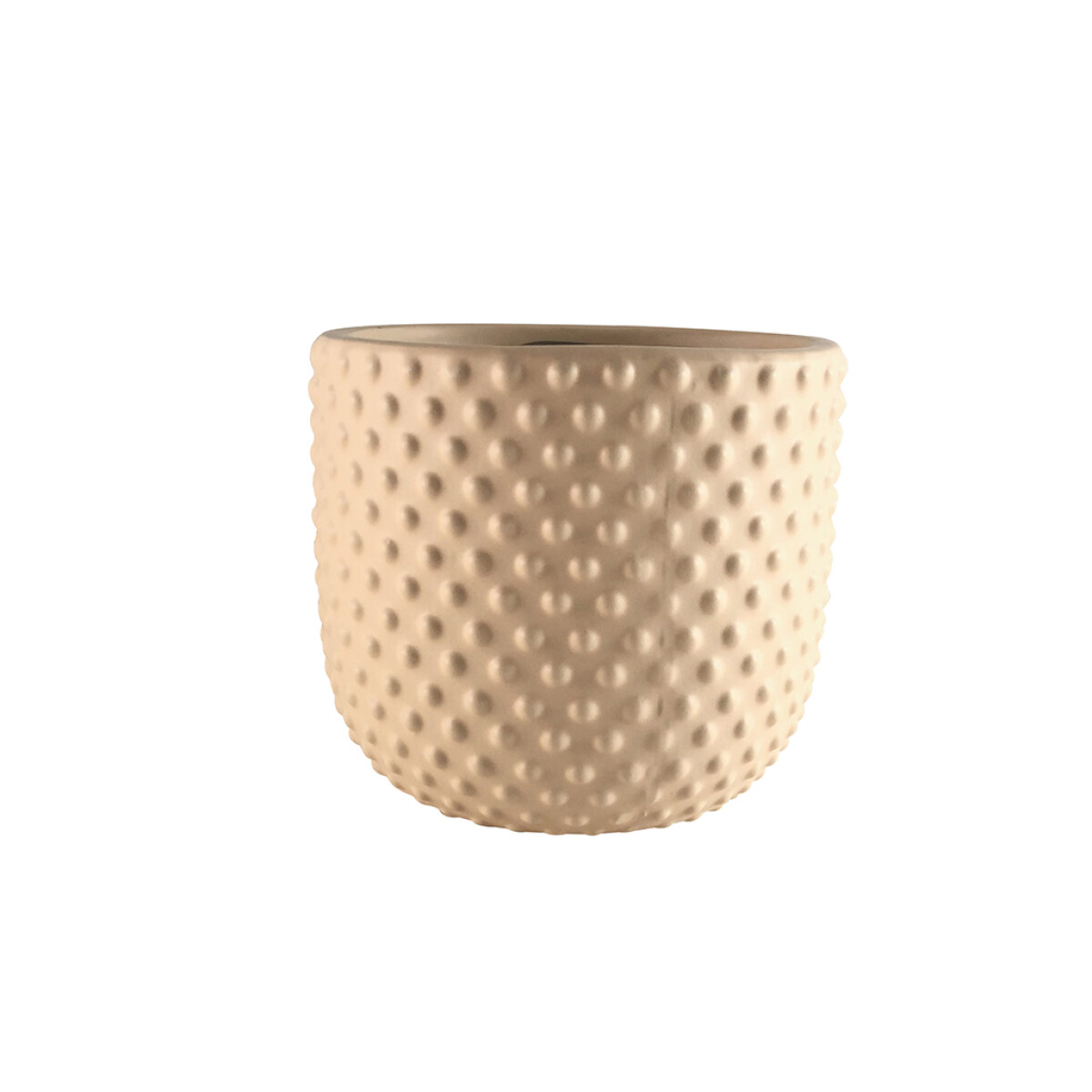 MACETA CERAMICA 14X14X13CM "DOTS" BEIGE 