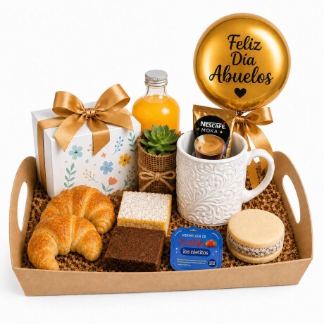 Desayuno Feliz Día Abuela Abuelos Abuelo con globo y taza Desayuno Feliz Día Abuela Abuelos Abuelo con globo y taza
