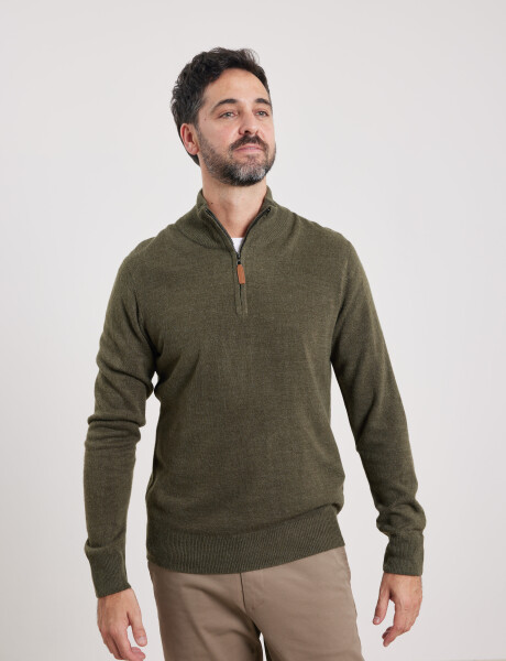 470415 SWEATER MEDIO CIERRE HARRINGTON URBAN Verde Melange