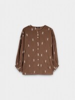 Camisa 100% Algodón Con Bordados marron