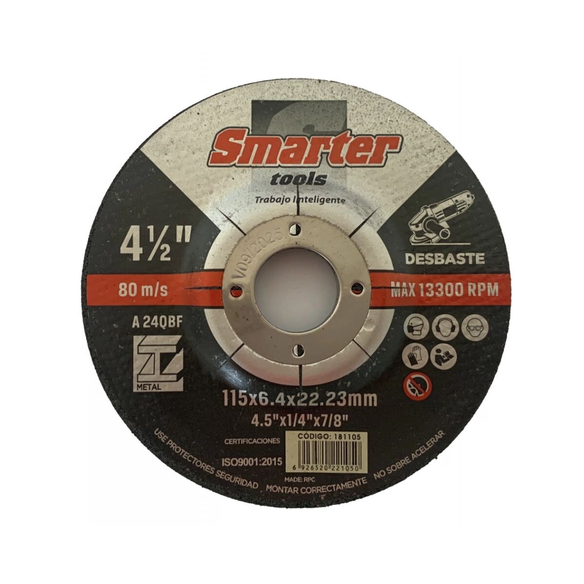 Disco Desbaste De Metal 4,1/2" Smarter 