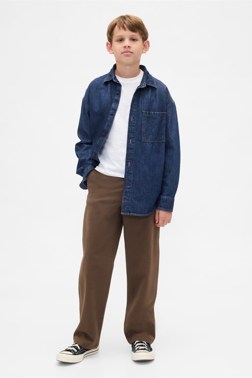 Camisa De Jean Niño Dark Wash