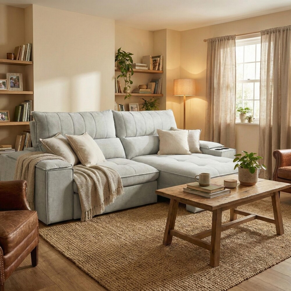 Sillón 3 cuerpos Retráctil Reclinable - Bariloche Beige