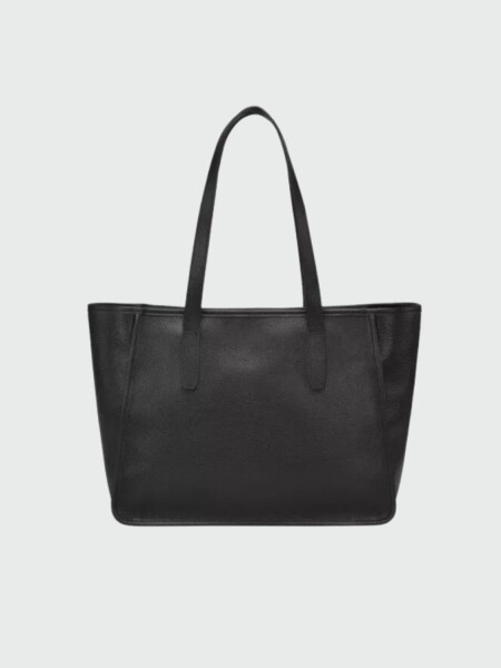 Longchamp -Cartera de cuero con gran capacidad, Le foulonné Negro