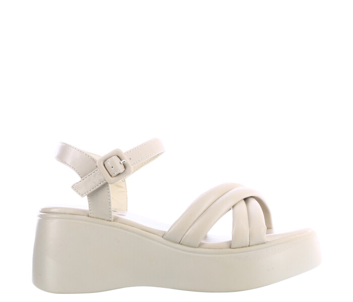 Sandalia DANUBIO con tiras cruzadas y plataforma Beige