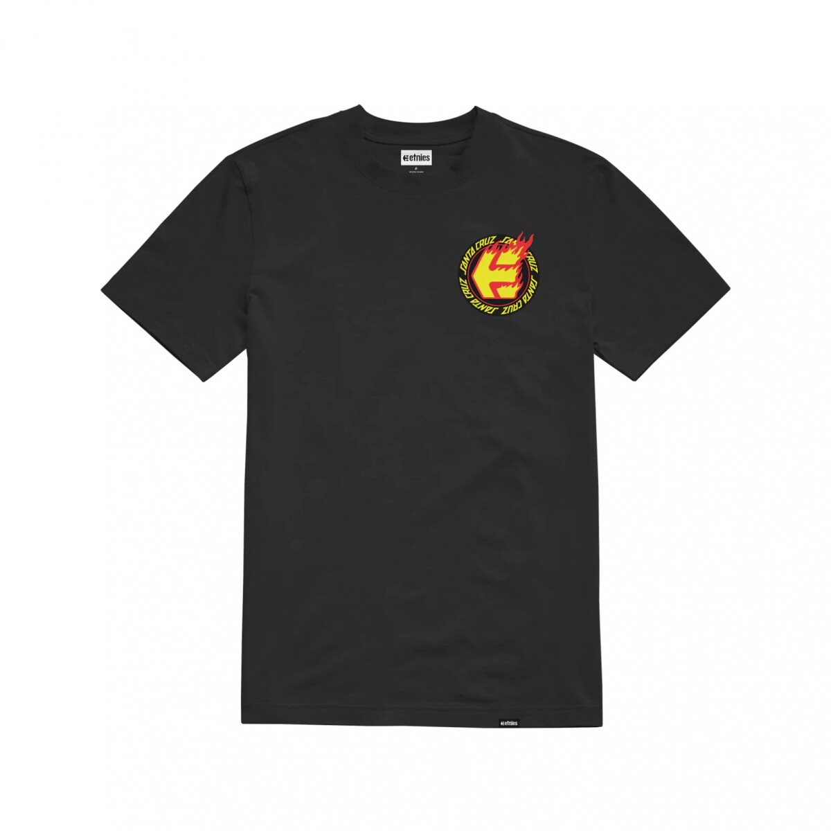 REMERA ETNIES X SANTA CRUZ FLAME - Black 