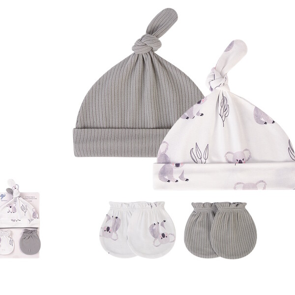Set 2 gorritos + 2 pares de mitones hudson grey Set 2 gorritos + 2 pares de mitones hudson grey