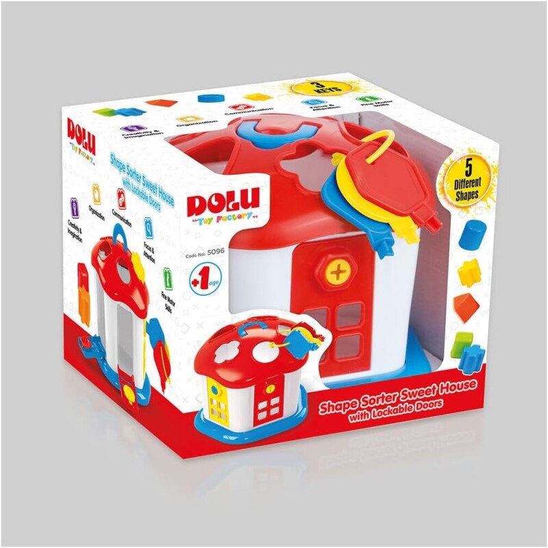 Clasificador de formas Sweet House con puertas y llaves con cerradura Clasificador de formas Sweet House con puertas y llaves con cerradura
