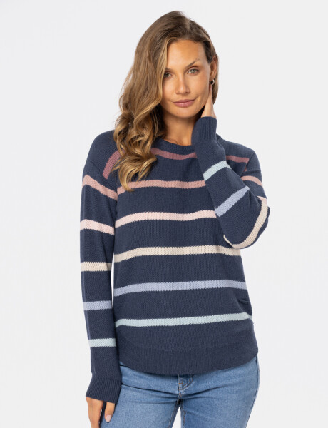 BUZO TEJIDO RAYADO Azul