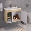 Mueble de baño suspendido Sophia Roble 60cm bacha de resina natural y espejo con botiquín Mueble De Baño Suspendido Sophia Roble 60cm Bacha De Resina Natural Y Espejo Con Botiquín