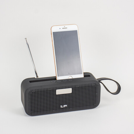 Parlante Con Porta Celular Bluetooth Fm Usb Sd A Batería Negro