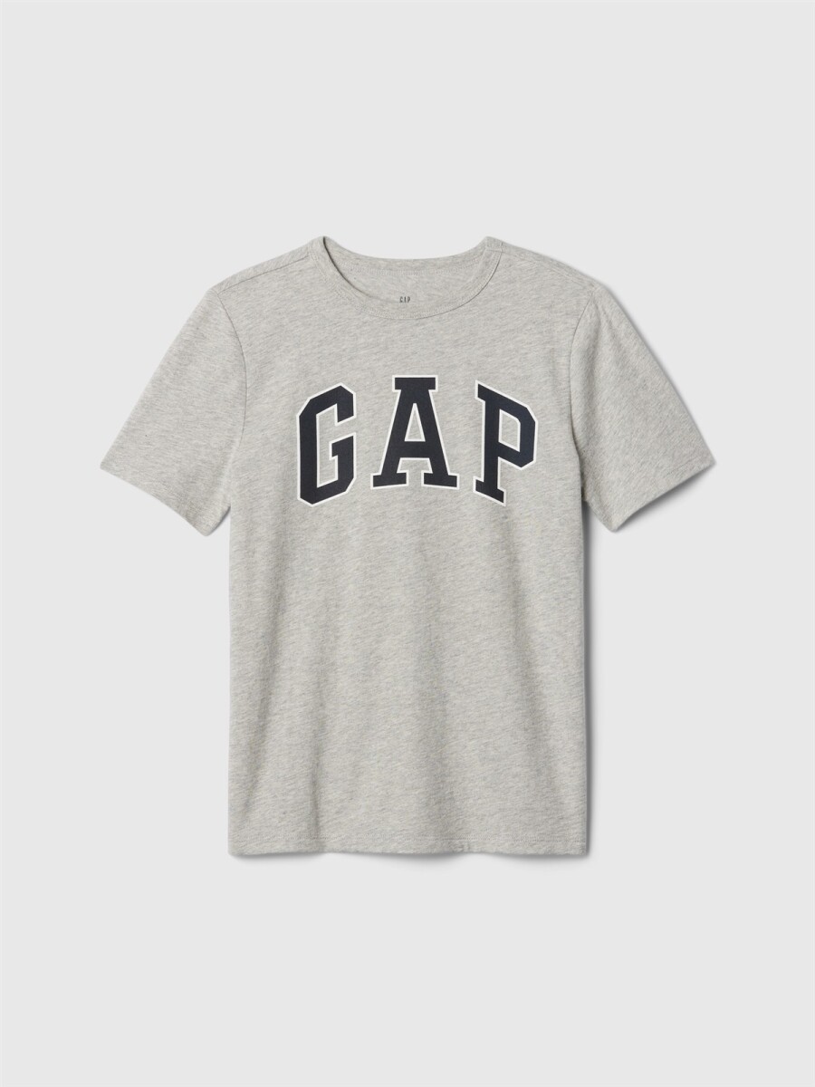 Remera Logo Gap Niño - Light Heather Grey B08 