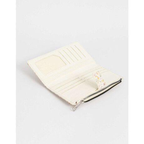 Billetera Fichero Con Snap Estampado Flores