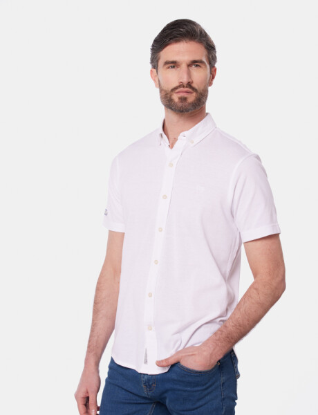 CAMISA LISA EN PIQUE Blanco