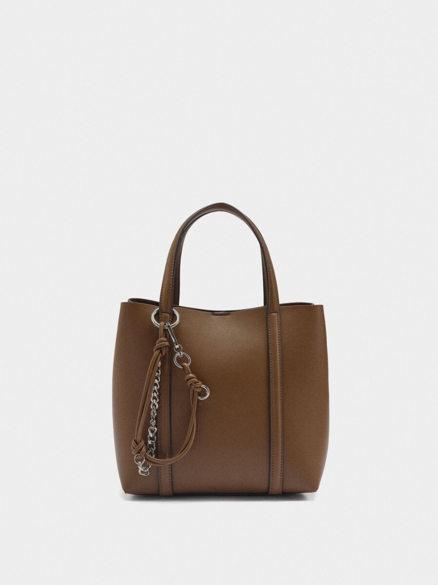 Bolso Tote Con Bandolera M - camel 