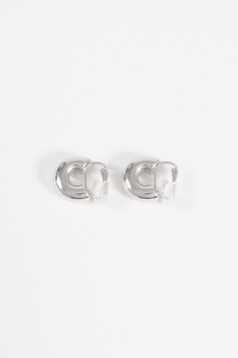 Aros clip bold plateado