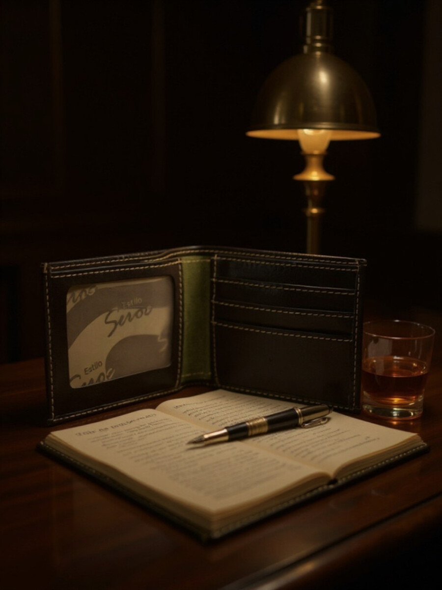 Billetera de lona con marco - verde 