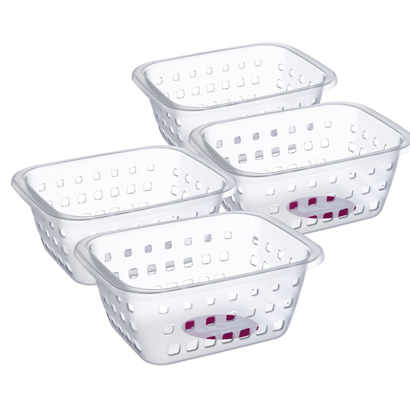 Set x4 Cesto pequeño 1,4 lts TRANSPARENTE