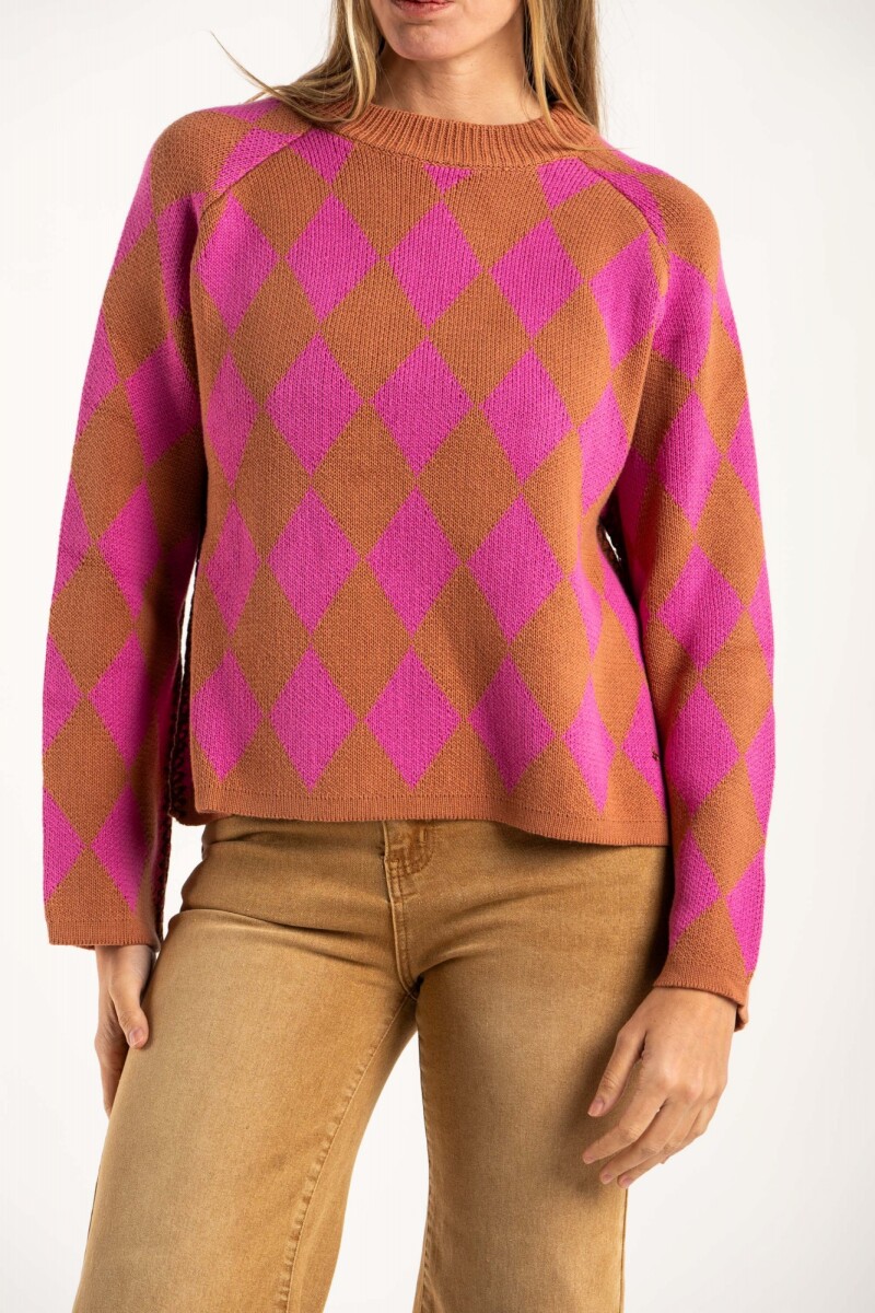 Sweater Rombos Fucsia