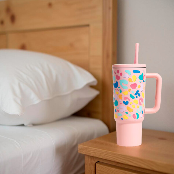 Vaso Térmico Metalico 1.2 Litros Diseño Sorbito Agua Cafe Ax Color Rosa