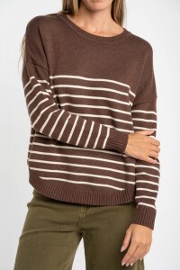 Sweater Rayado Marrón