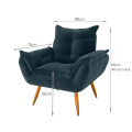 Sillón 1 cuerpo Poltrona Turin Azul